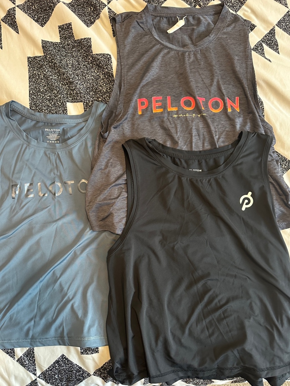 Peloton Women’s Muscle Tees - Black, Charcoal, Slate Blue